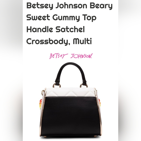 Betsey JohnsonBeary Sweet Top Handle Black and White! NWT! - Picture 6 of 13